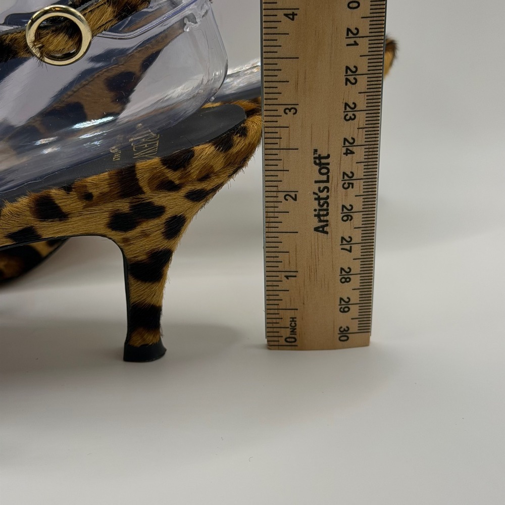 J.Crew Leopard Calf Hair Slingback Pumps Pointed Toe Kitten Heels 7.5 - Picture 8 of 11